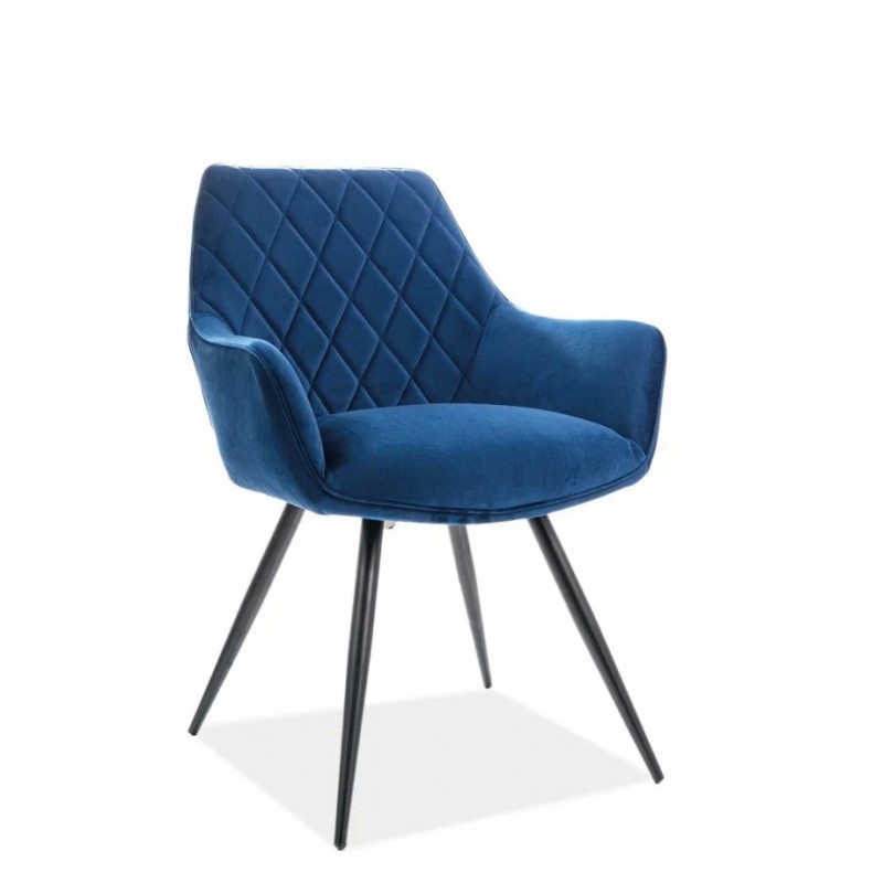 Крісло Linea Velvet Синій / Чорний Signal