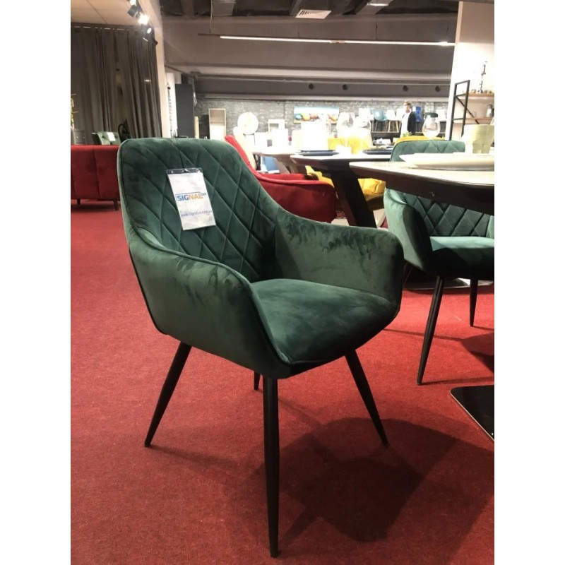 Крісло Linea Velvet Зелений / Чорний Signal