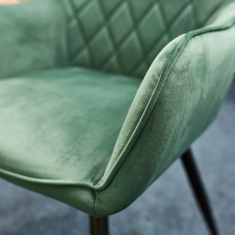 Крісло Linea Velvet Зелений / Чорний Signal