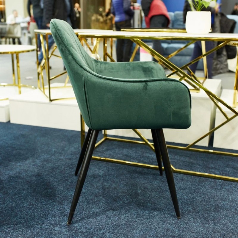 Крісло Linea Velvet Зелений / Чорний Signal