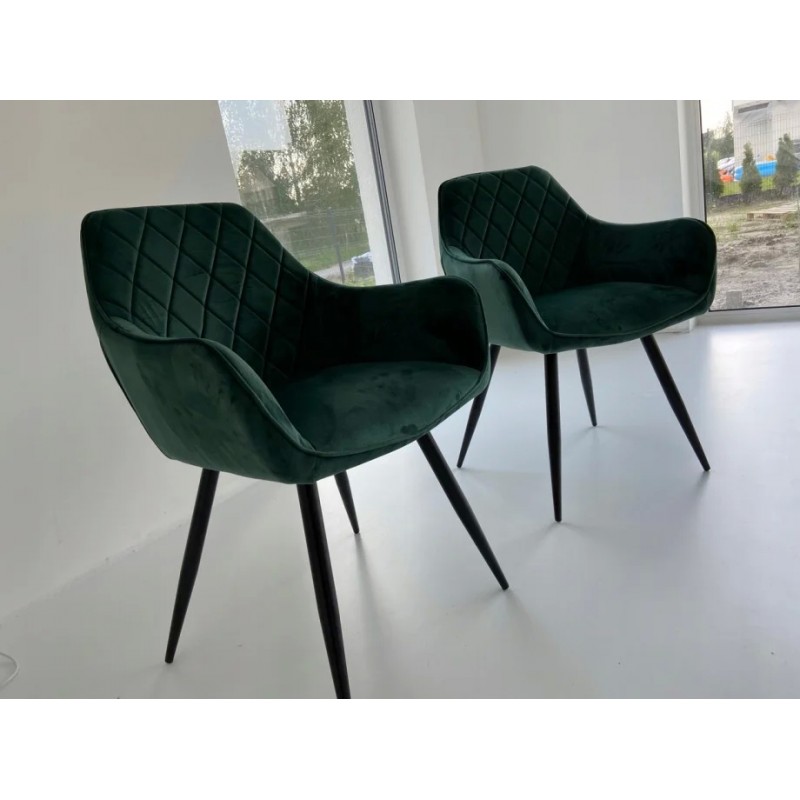 Крісло Linea Velvet Зелений / Чорний Signal