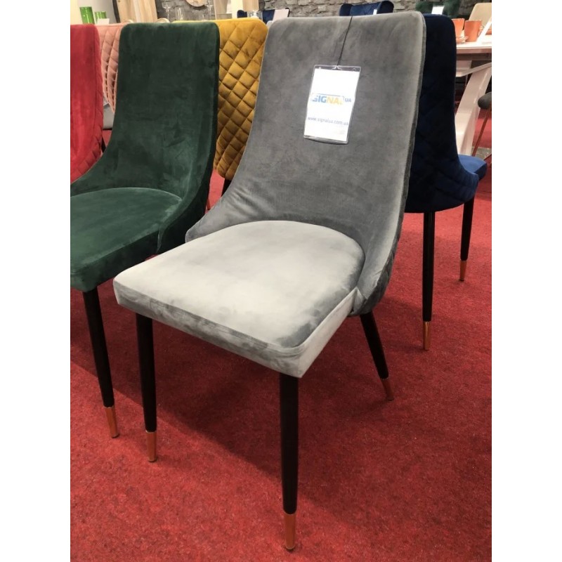 Крісло Piano Velvet Сірий / Чорний Signal