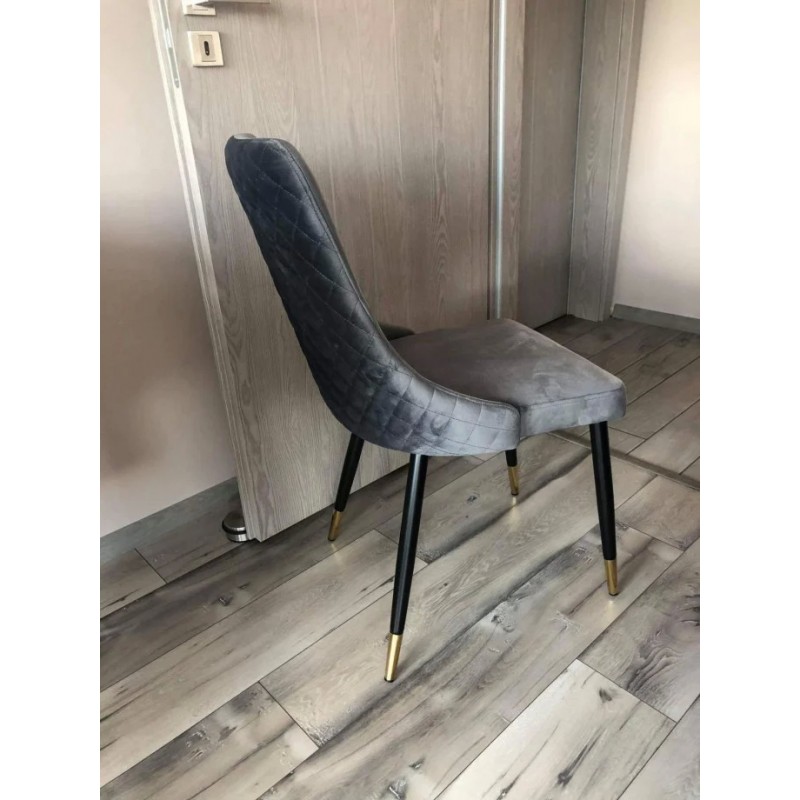 Крісло Piano Velvet Сірий / Чорний Signal