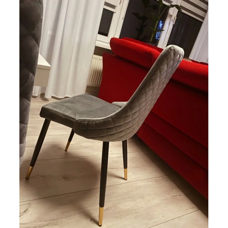 Крісло Piano Velvet Сірий / Чорний Signal