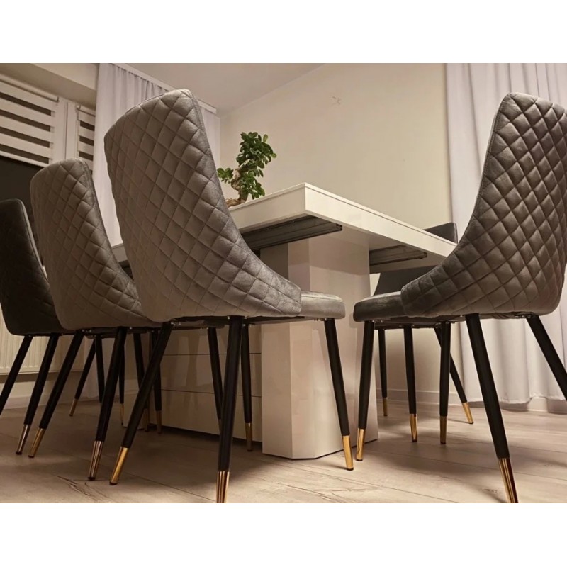 Крісло Piano Velvet Сірий / Чорний Signal