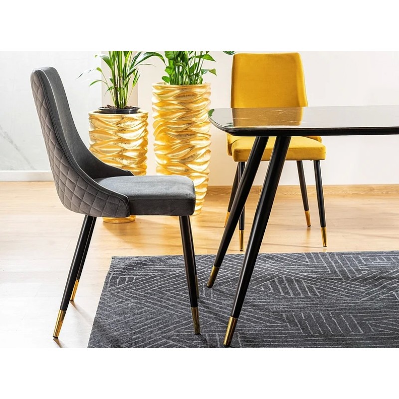 Крісло Piano Velvet Сірий / Чорний Signal