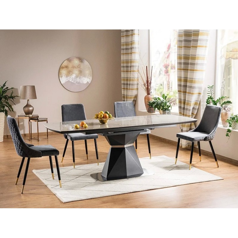 Крісло Piano Velvet Сірий / Чорний Signal