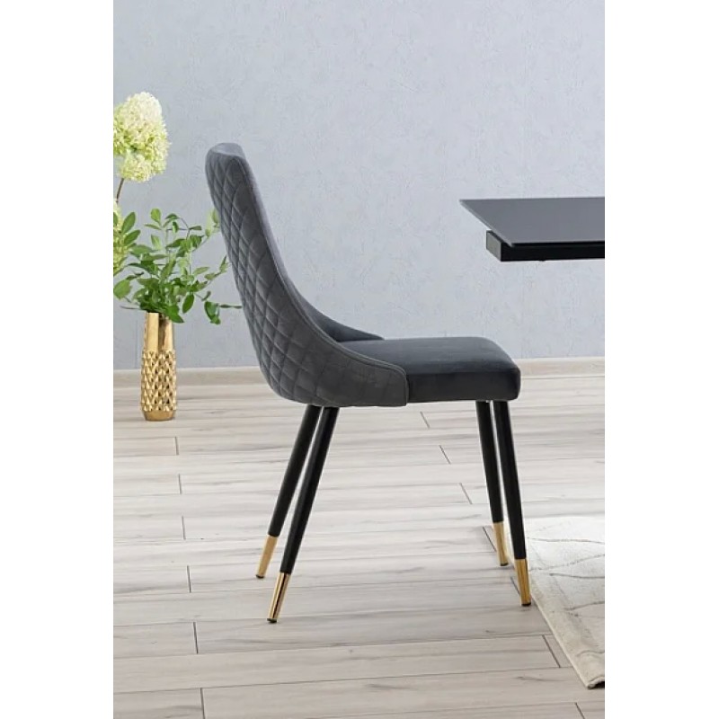 Крісло Piano Velvet Сірий / Чорний Signal