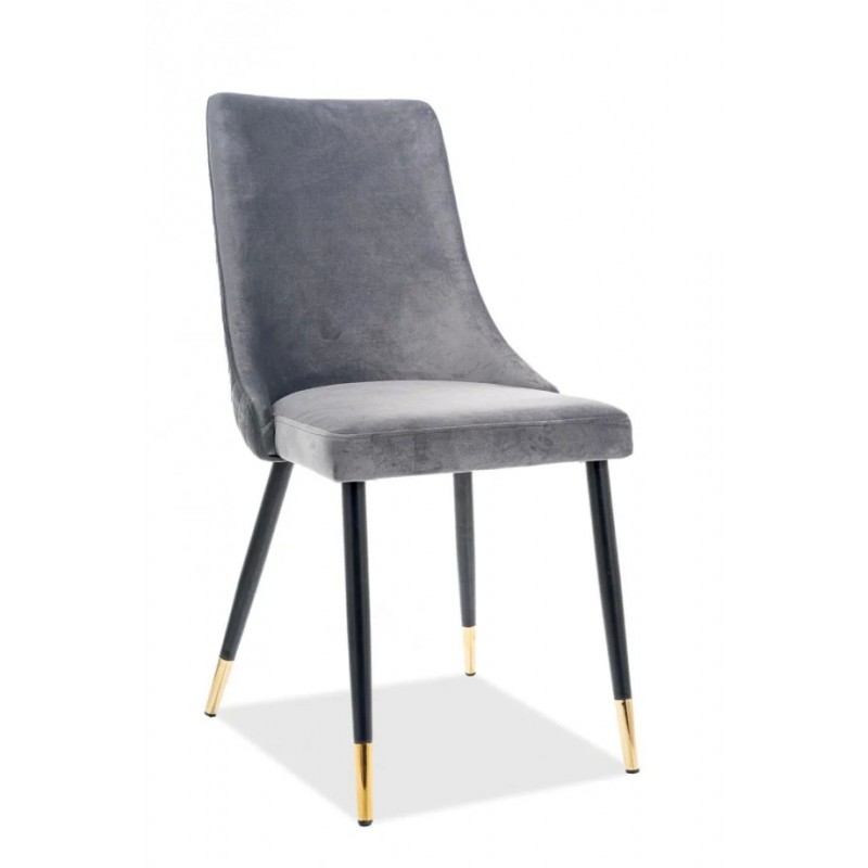 Крісло Piano Velvet Сірий / Чорний Signal