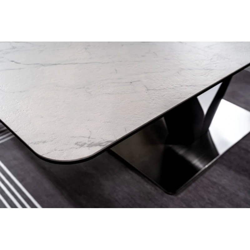 Стіл CANYON CERAMIC білий мармур / чорний мат 160(220)x90 Signal