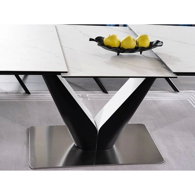 Стіл CANYON CERAMIC білий мармур / чорний мат 160(220)x90 Signal