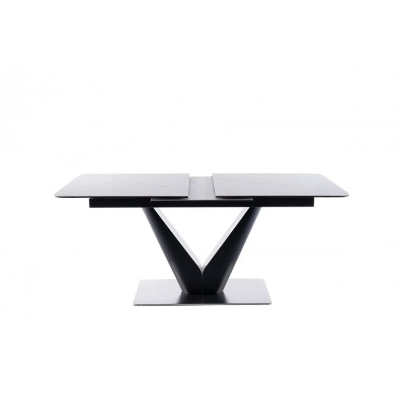 Стіл CANYON CERAMIC білий мармур / чорний мат 160(220)x90 Signal