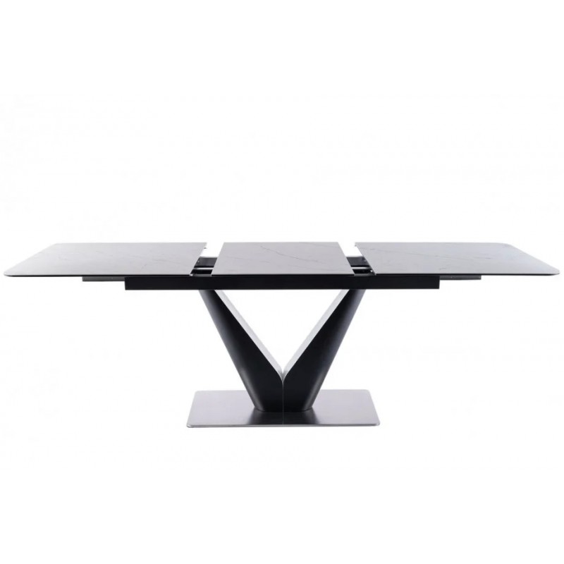Стіл CANYON CERAMIC білий мармур / чорний мат 160(220)x90 Signal