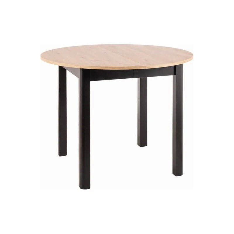 Стіл DANTE круглий розсувний 102(142)X102 дуб ремісничий/чорний Signal