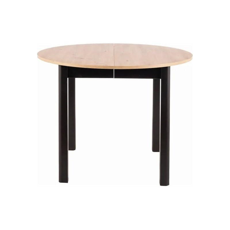 Стіл DANTE круглий розсувний 102(142)X102 дуб ремісничий/чорний Signal