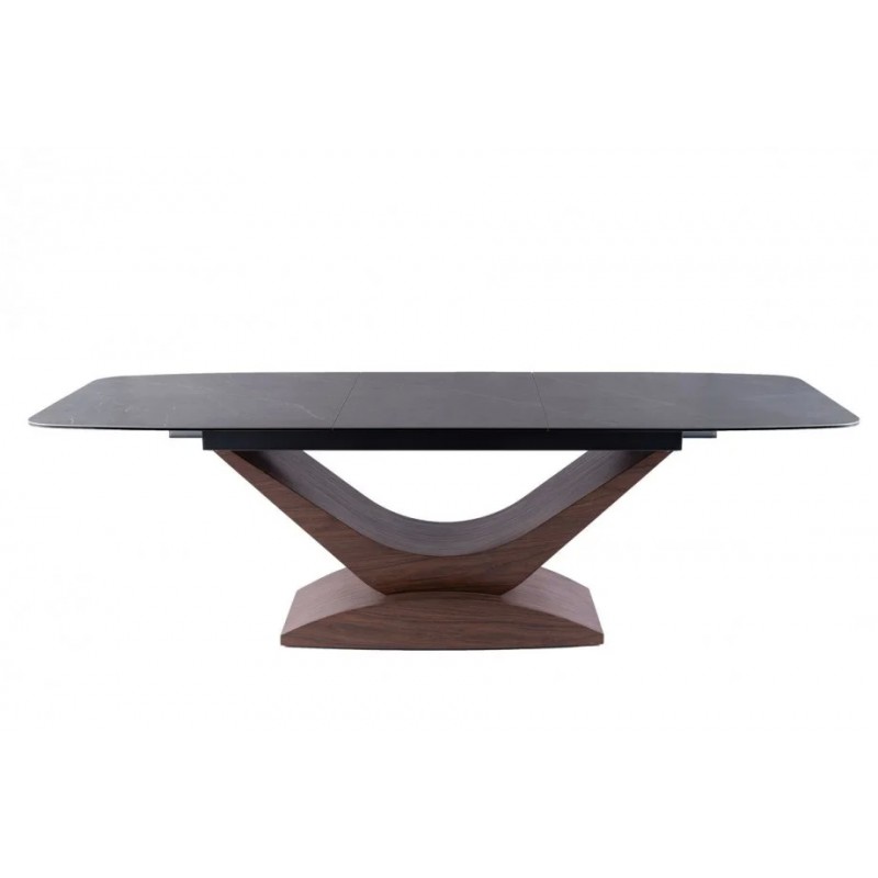 Стіл DOLCE CERAMIC сірий мармур / горіх 180(240)X95 Signal
