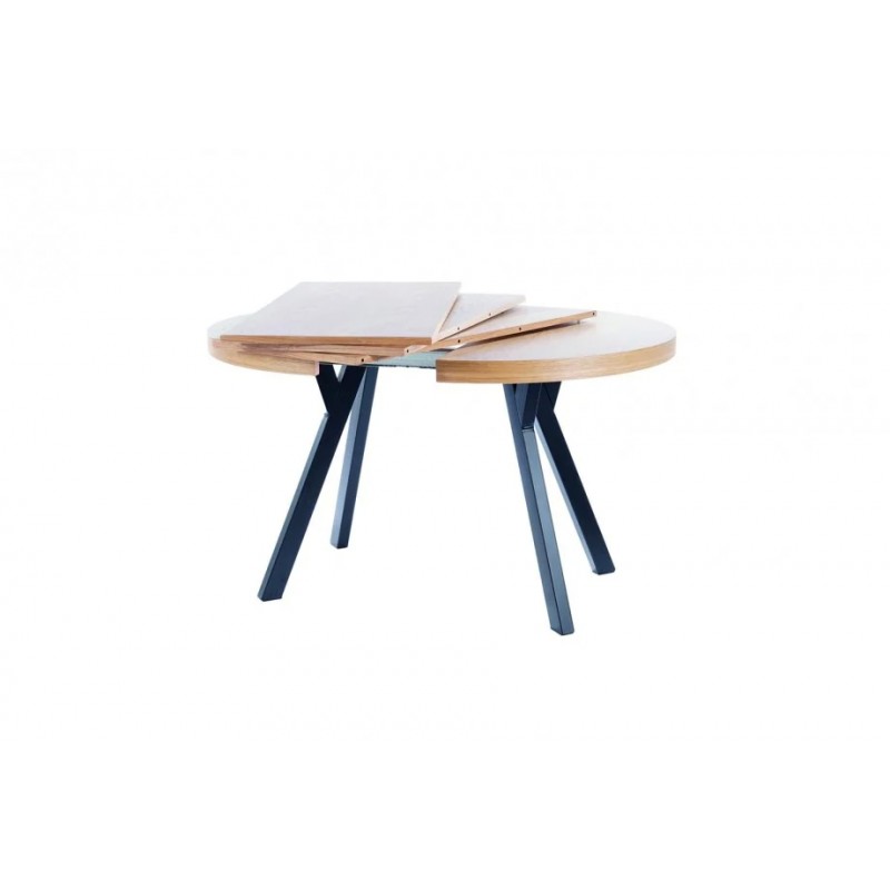 Стіл DOMINGO ШПОН натуральний дуб / чорний Діаметр100 (100-250) Signal