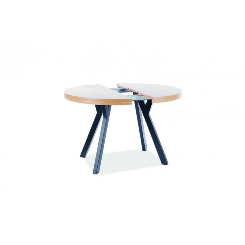 Стіл DOMINGO ШПОН натуральний дуб / чорний Діаметр100 (100-250) Signal