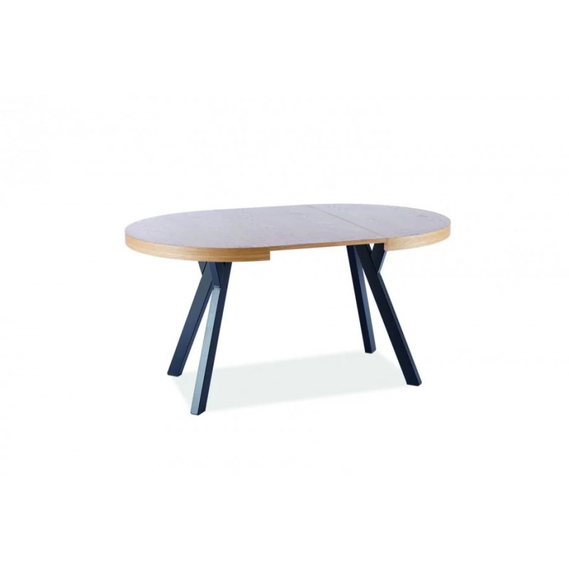 Стіл DOMINGO ШПОН натуральний дуб / чорний Діаметр100 (100-250) Signal