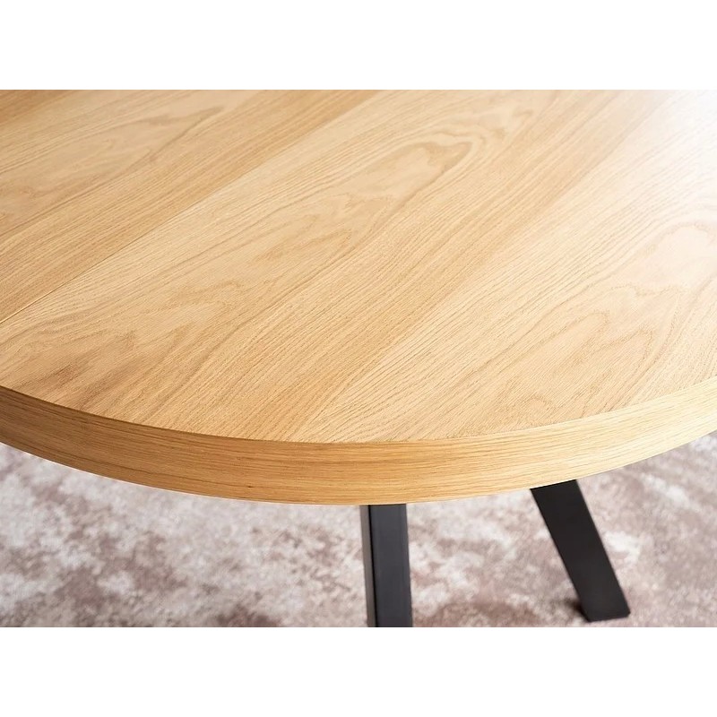 Стіл DOMINGO ШПОН натуральний дуб / чорний Діаметр100 (100-250) Signal