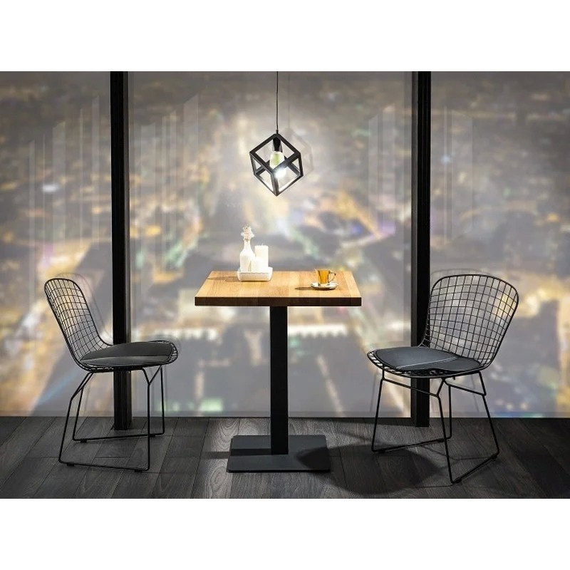 Стіл Puro 70х70 Масив Дуб / Чорний Signal