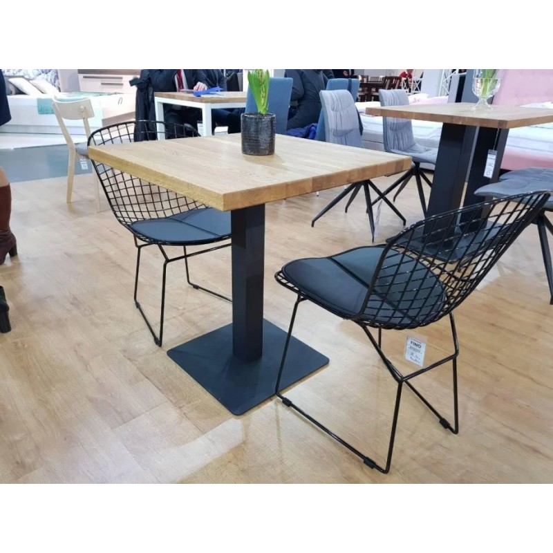 Стіл Puro 70х70 Масив Дуб / Чорний Signal