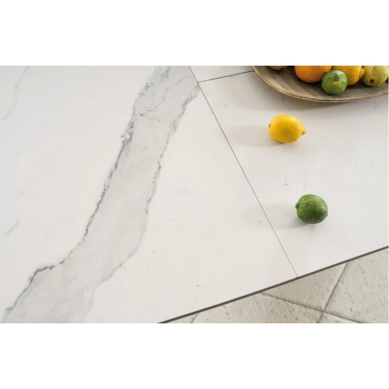 Стіл обідній Armani Ceramic 160(220)х90 Ефект Мармур / Чорний Мат Signal