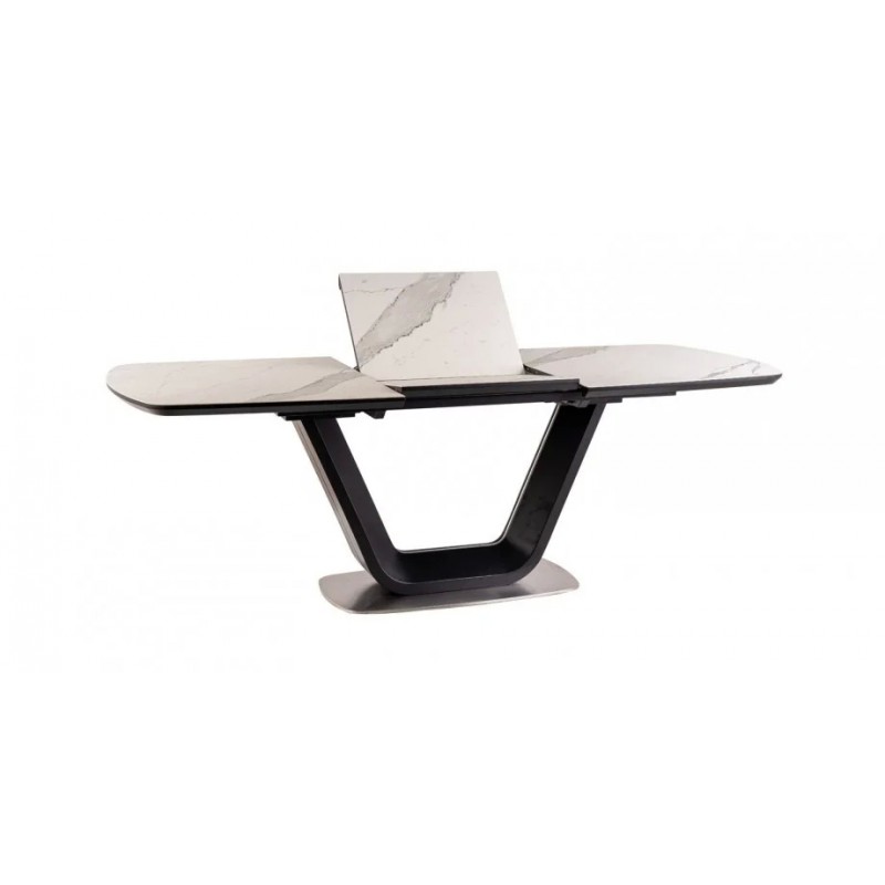 Стіл обідній Armani Ceramic 160(220)х90 Ефект Мармур / Чорний Мат Signal