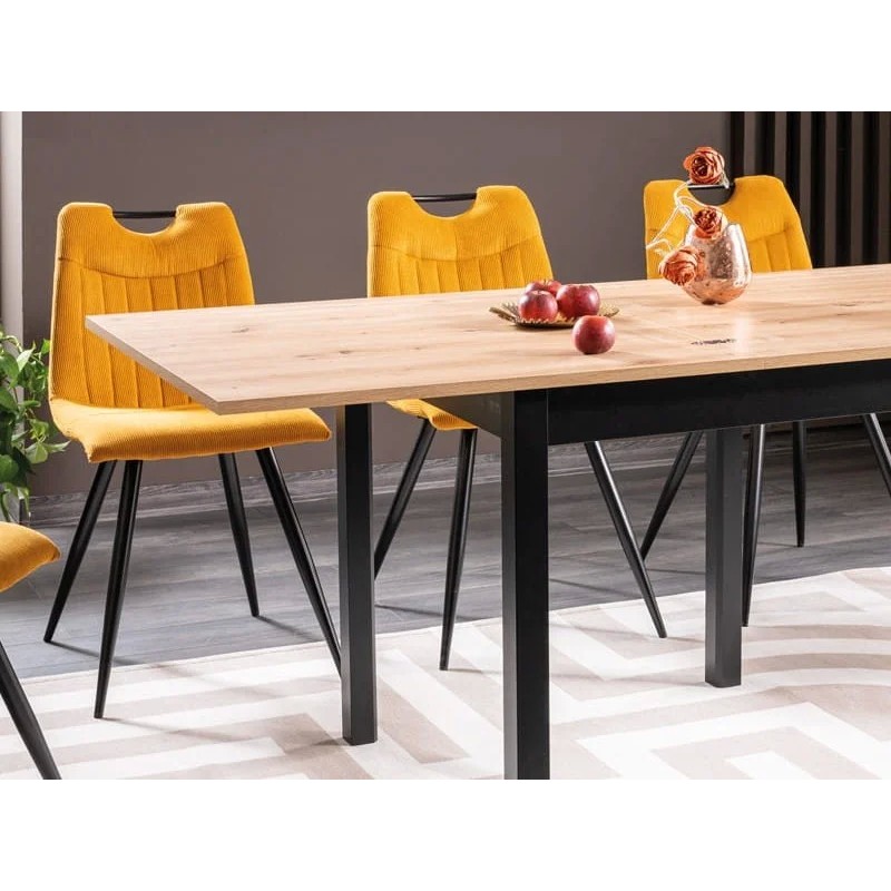 Стіл обідній FLIP Дуб артизіан / Чорний 80(160)X80 Signal