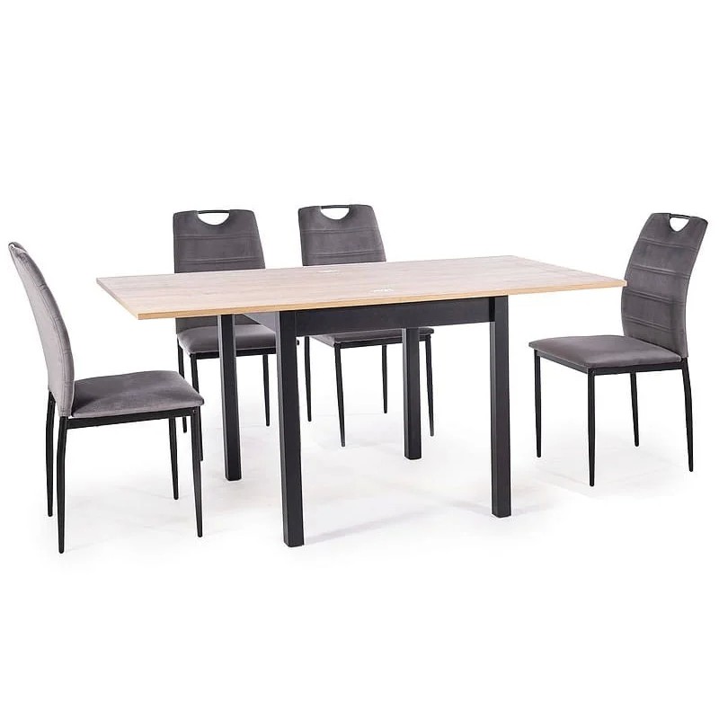 Стіл обідній FLIP Дуб артизіан / Чорний 80(160)X80 Signal