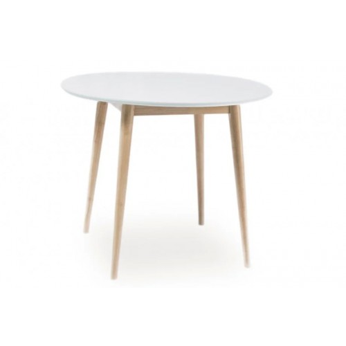 Стіл обідній Larson 75х90х90 Білий / Дуб білений Signal