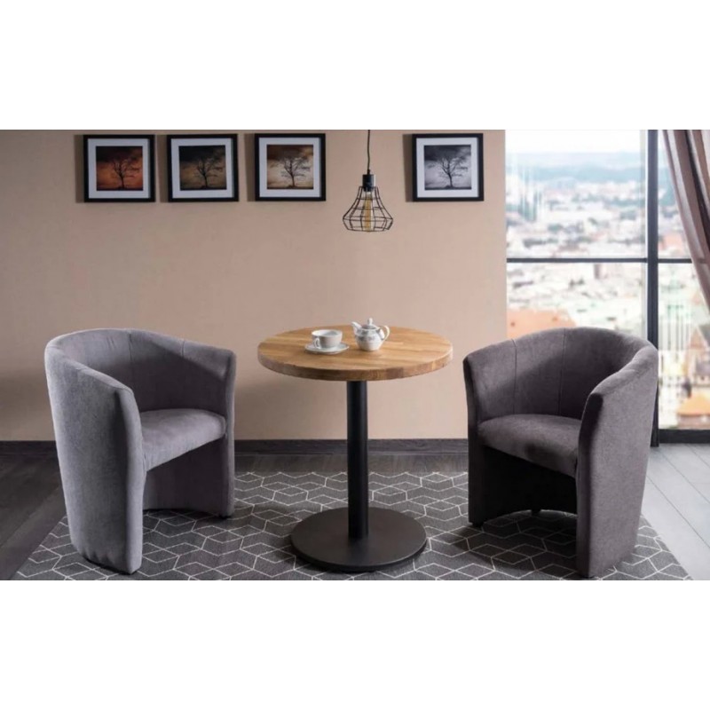 Стіл обідній Puro II 80х80 Масив Дуба / Чорний Signal