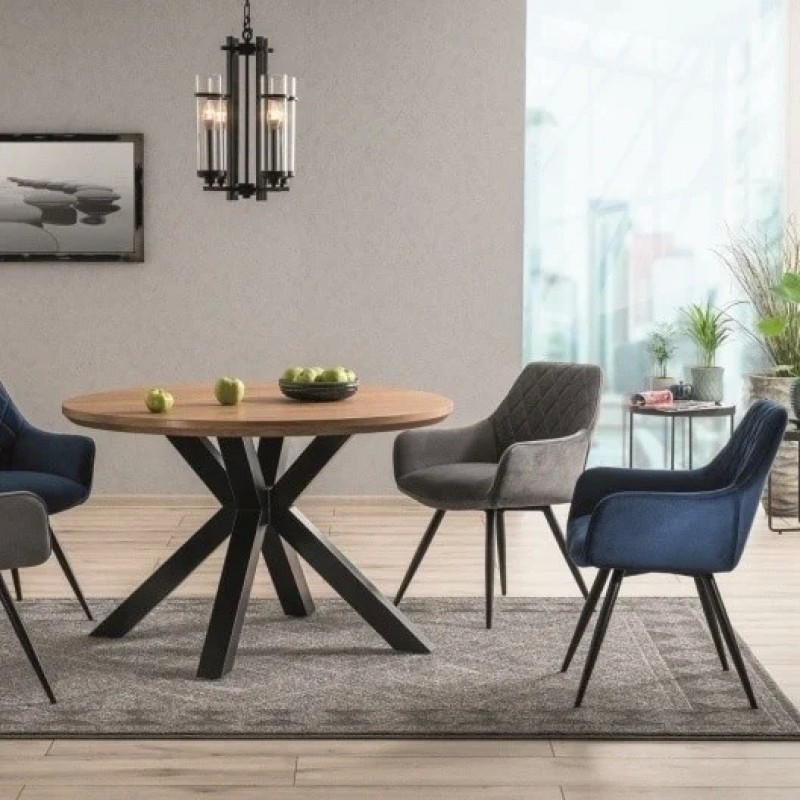 Стіл обідній Ritmo 120х120 Дуб / Чорний Signal