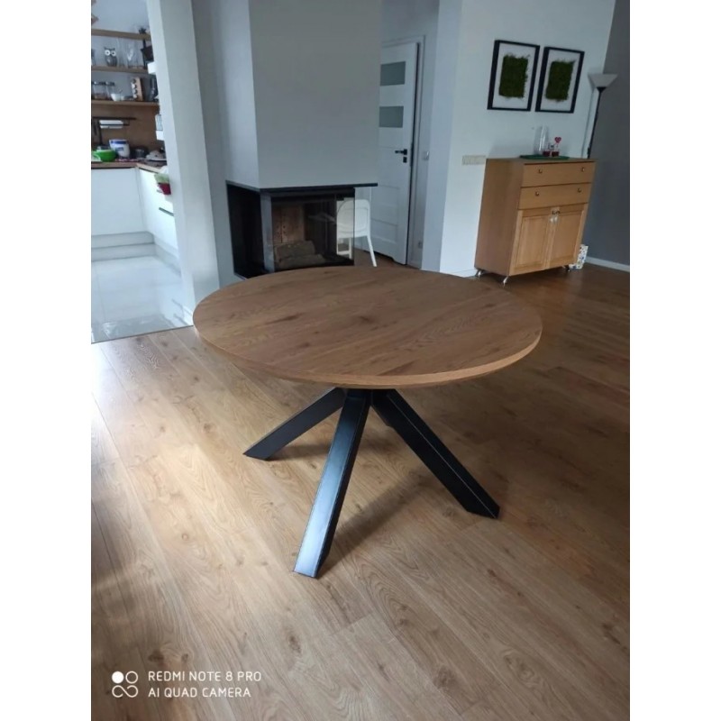 Стіл обідній Ritmo 120х120 Дуб / Чорний Signal