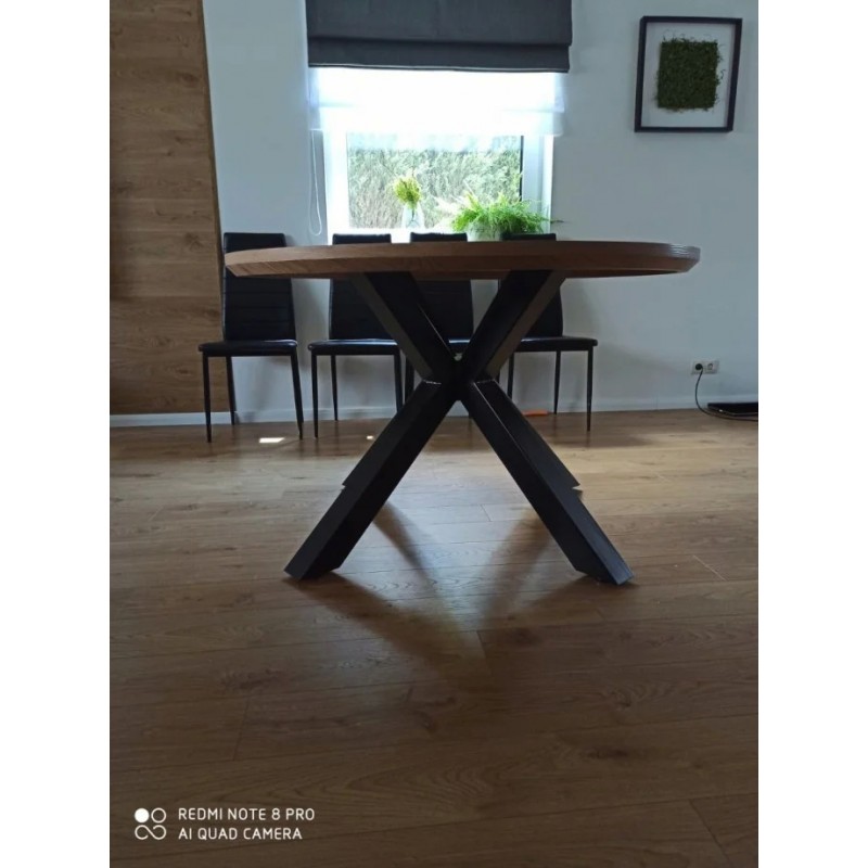 Стіл обідній Ritmo 120х120 Дуб / Чорний Signal