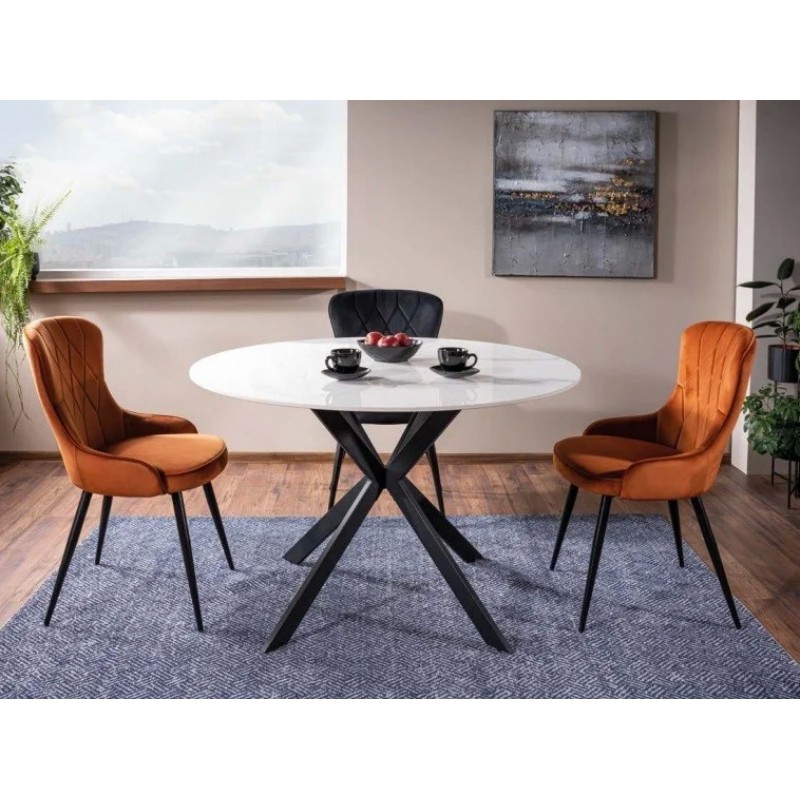 Стіл обідній TALIA білий/чорний каркас д.120 TALIABCFI120 Signal