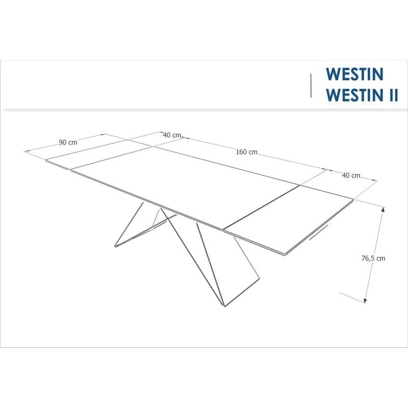 Стіл обідній Westin I 160 (240) х90 Чорний мат / Чорний Signal