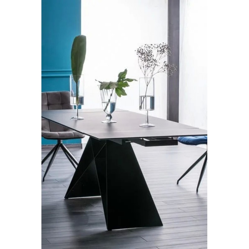 Стіл обідній Westin I 160 (240) х90 Чорний мат / Чорний Signal