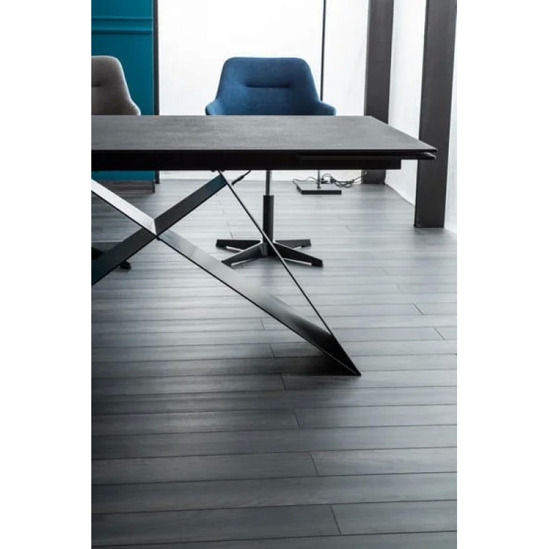 Стіл обідній Westin II 160 (240) x90 Ефект каменю Чорний / Чорний Signal