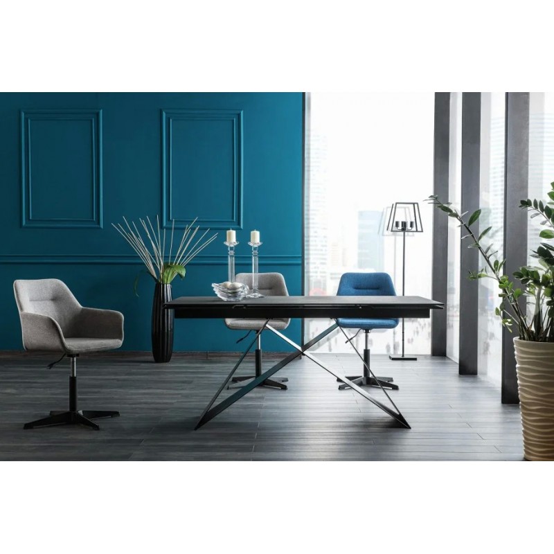 Стіл обідній Westin II 160 (240) x90 Ефект каменю Чорний / Чорний Signal