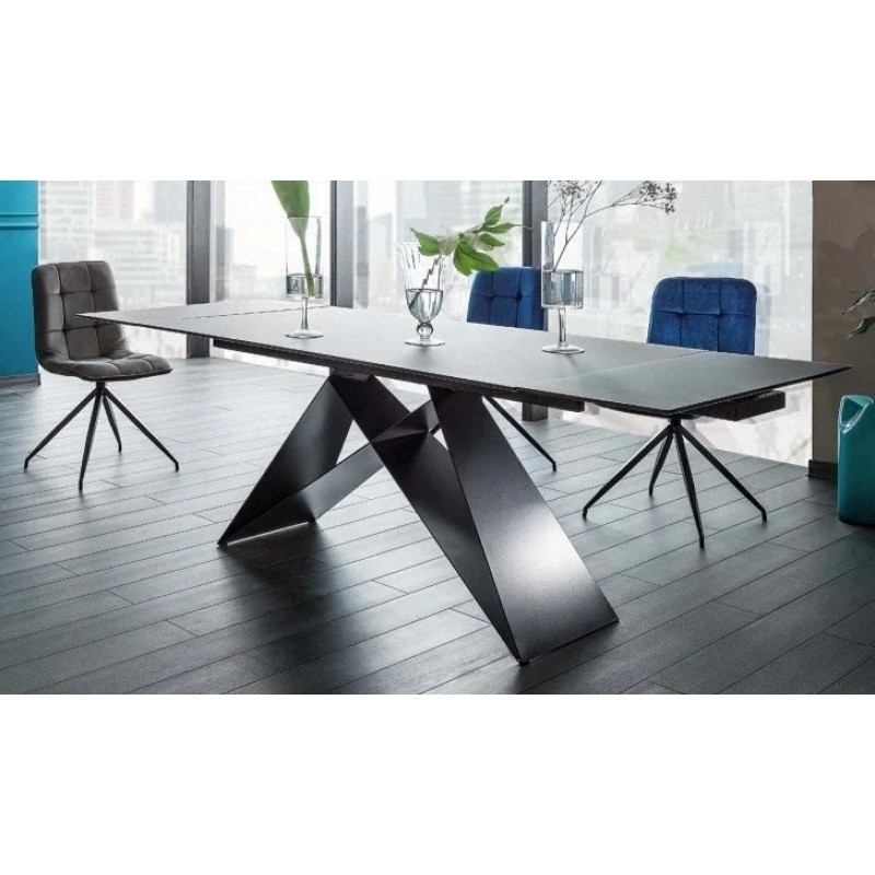 Стіл обідній Westin II 160 (240) x90 Ефект каменю Чорний / Чорний Signal