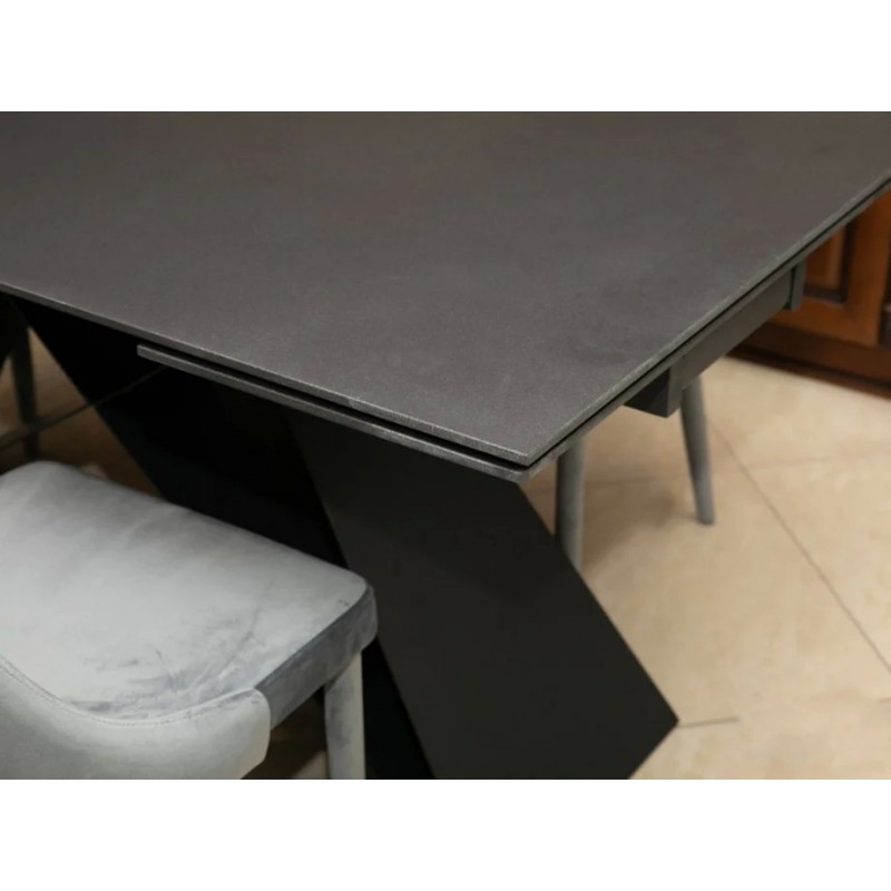Стіл обідній Westin II 160 (240) x90 Ефект каменю Чорний / Чорний Signal