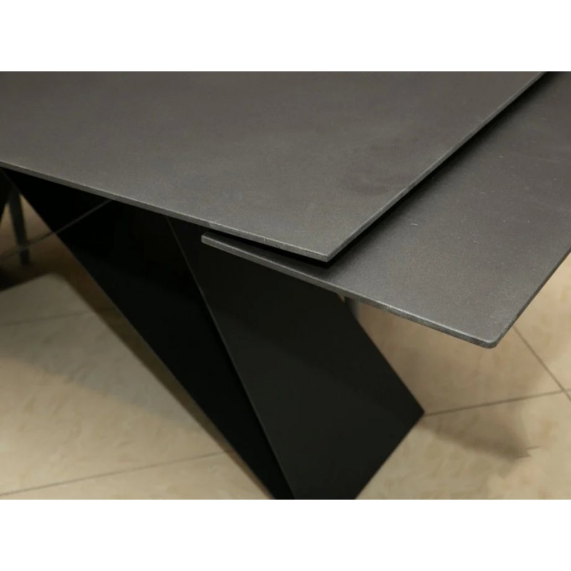 Стіл обідній Westin II 160 (240) x90 Ефект каменю Чорний / Чорний Signal