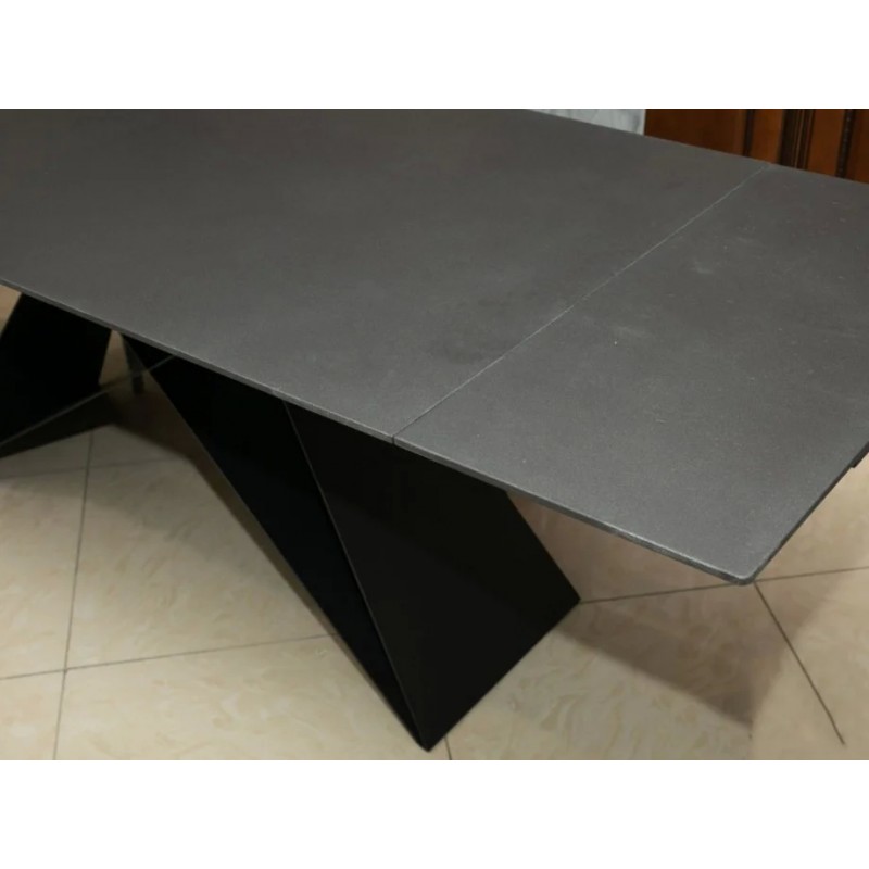 Стіл обідній Westin II 160 (240) x90 Ефект каменю Чорний / Чорний Signal