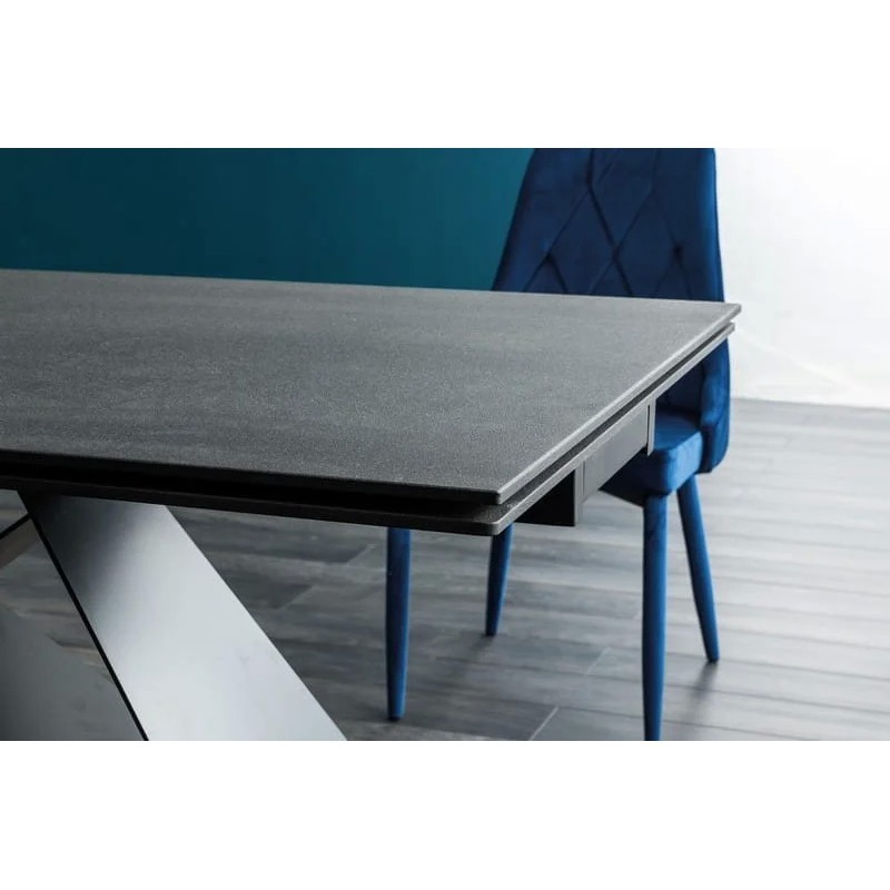 Стіл обідній Westin II 160 (240) x90 Ефект каменю Чорний / Чорний Signal