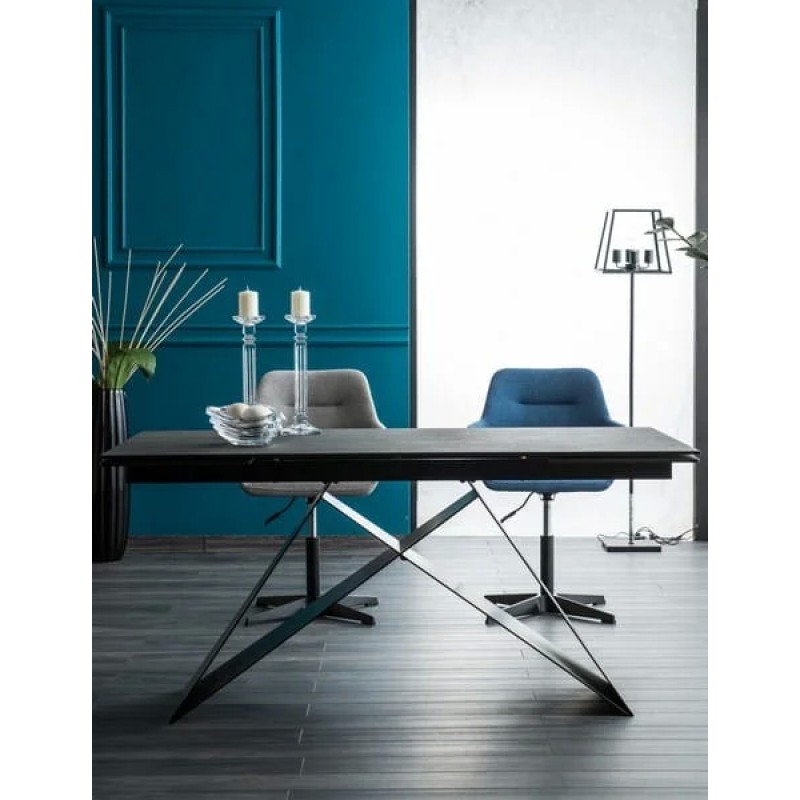 Стіл обідній Westin II 160 (240) x90 Ефект каменю Чорний / Чорний Signal