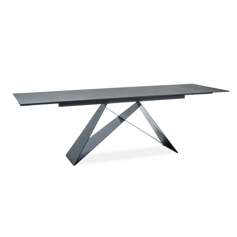 Стіл обідній Westin II 160 (240) x90 Ефект каменю Чорний / Чорний Signal