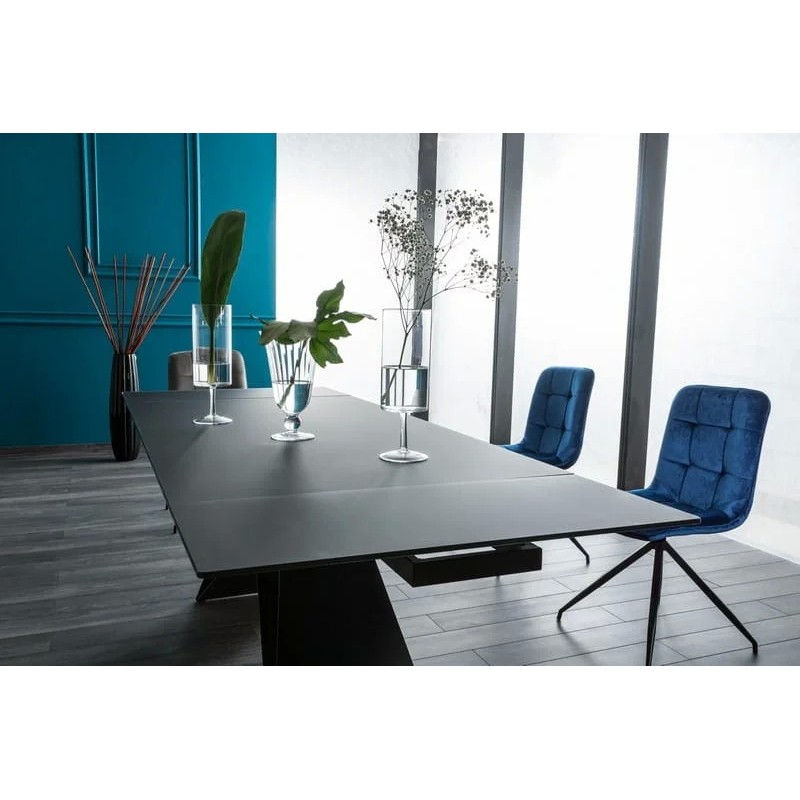 Стіл обідній Westin II 160 (240) x90 Ефект каменю Чорний / Чорний Signal
