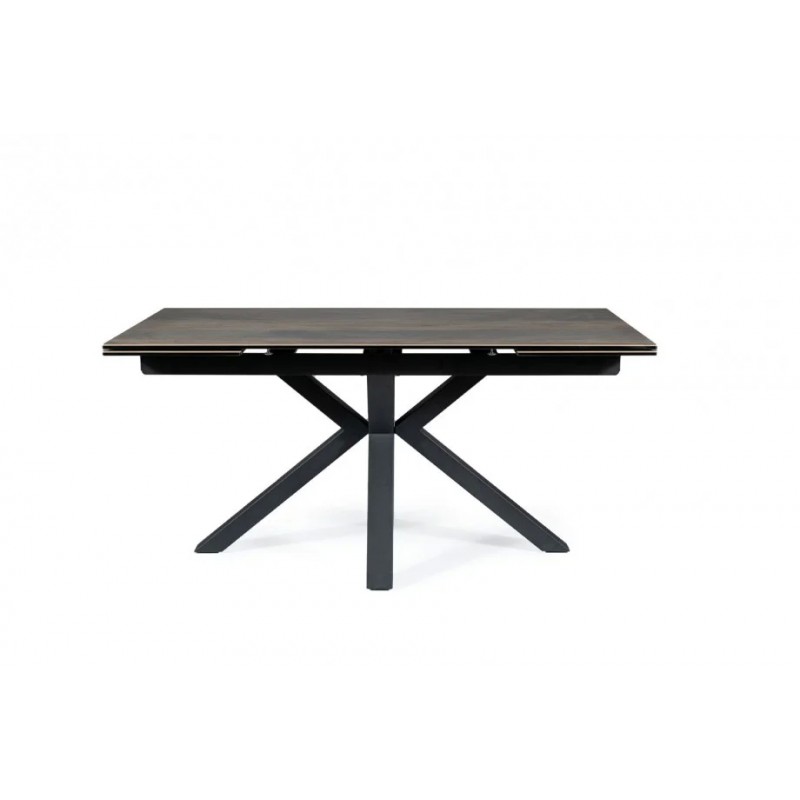 Стіл обідній розкладний COLUMBUS CERAMIC 160(240)*90 коричневий ефект дерева/чорний Signal