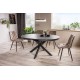 Стіл обідній розкладний PORTO CERAMIC 120(160)*120 тем.сірий ефект мармуру/чорний мат Signal